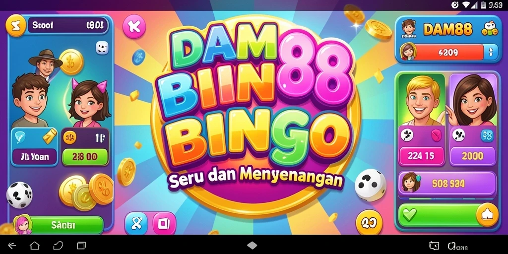 Tampilan seru gameplay Bingo di DAM88 dengan fitur interaktif.