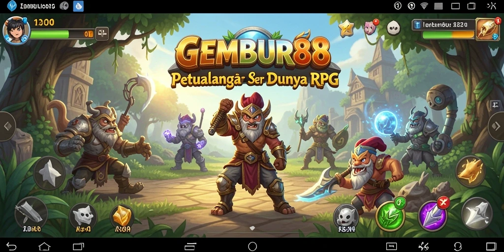 Skrinsut gameplay <strong>GEMBUR88</strong> menampilkan aksi seru dan suasana RPG yang mendebarkan.
