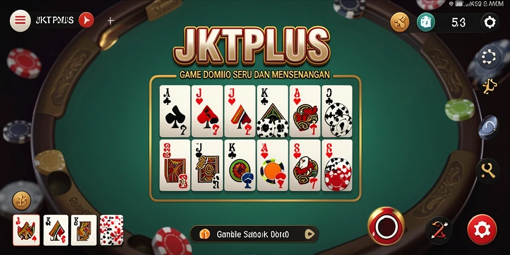 Screenshot gameplay JKTPLUS yang menunjukkan keseruan bermain Domino.
