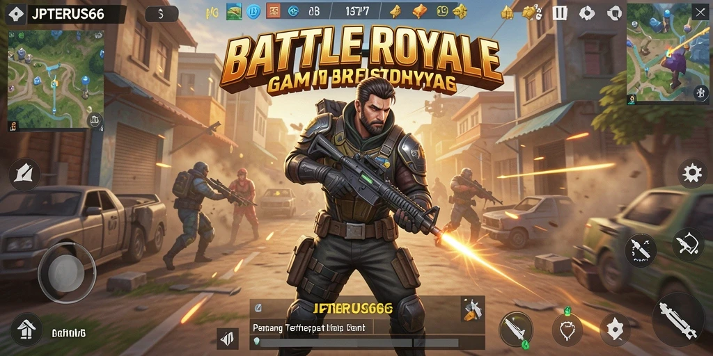 Gameplay seru di JPTERUS66 dengan pertempuran Battle Royale