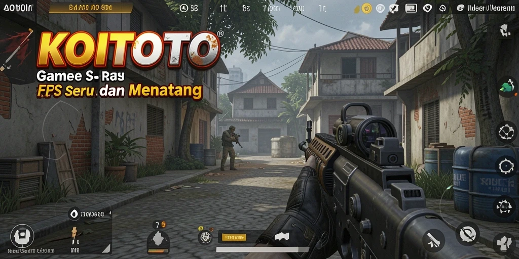 Screenshot gameplay KOITOTO menampilkan aksi tembak-menembak yang mendebarkan.