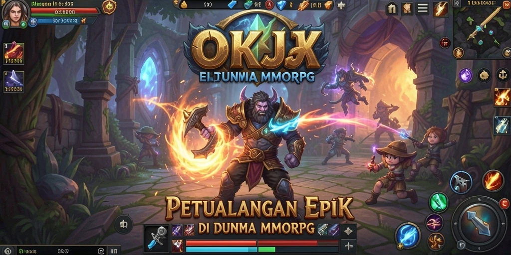 Screenshot gameplay OKJK yang menunjukkan pertarungan seru dan dunia yang luas.