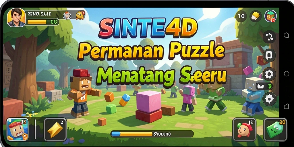 Tampilan gameplay SINTE4D yang menarik dan menantang untuk puzzle.